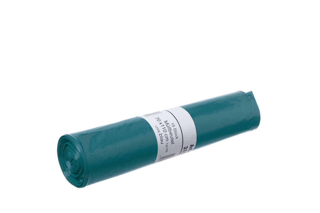 Abfallsäcke, Müllsäcke, Typ 100, extra stark, 58µ, LDPE, blau, 70 x 110 cm, 120 Liter