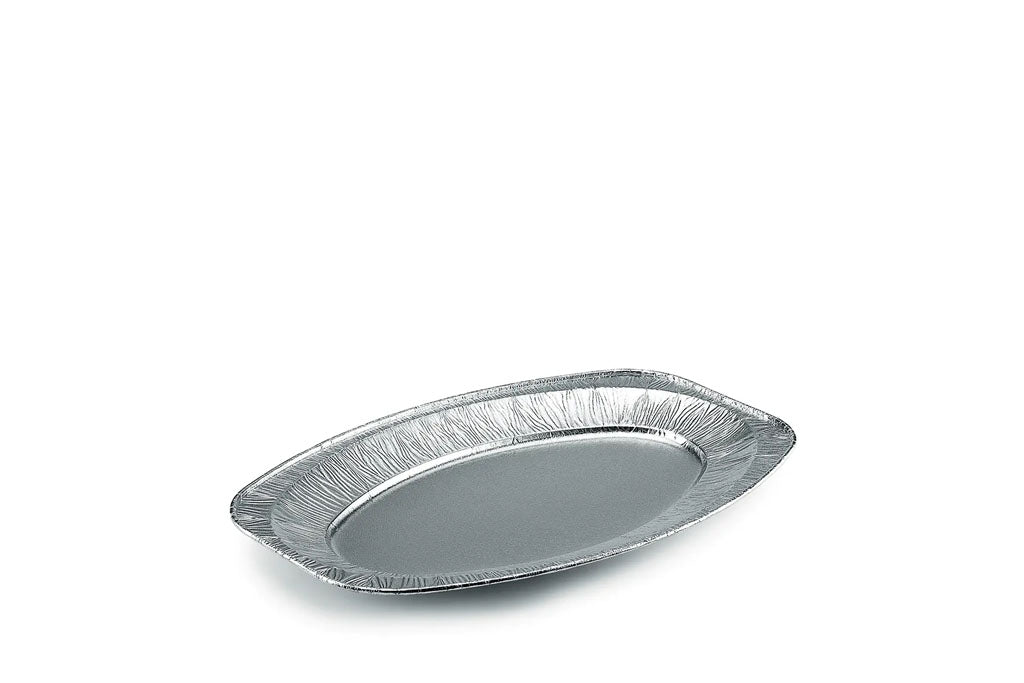 Alu-Platte, Servierplatte, oval, mittel, 445 x 295 mm