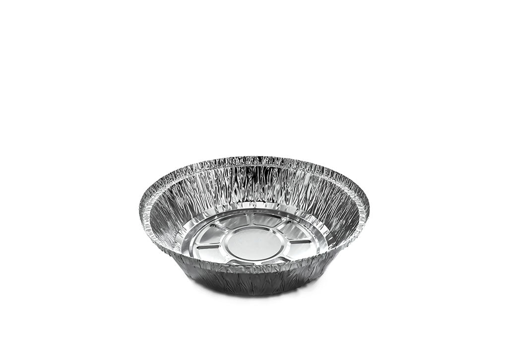 Aluschale, Alu-Rundschale, ungeteilt, hochstehender Rand für Alukarton-Deckel, 830 ml, Ø182 mm, Höhe 43 mm, Typ C801L