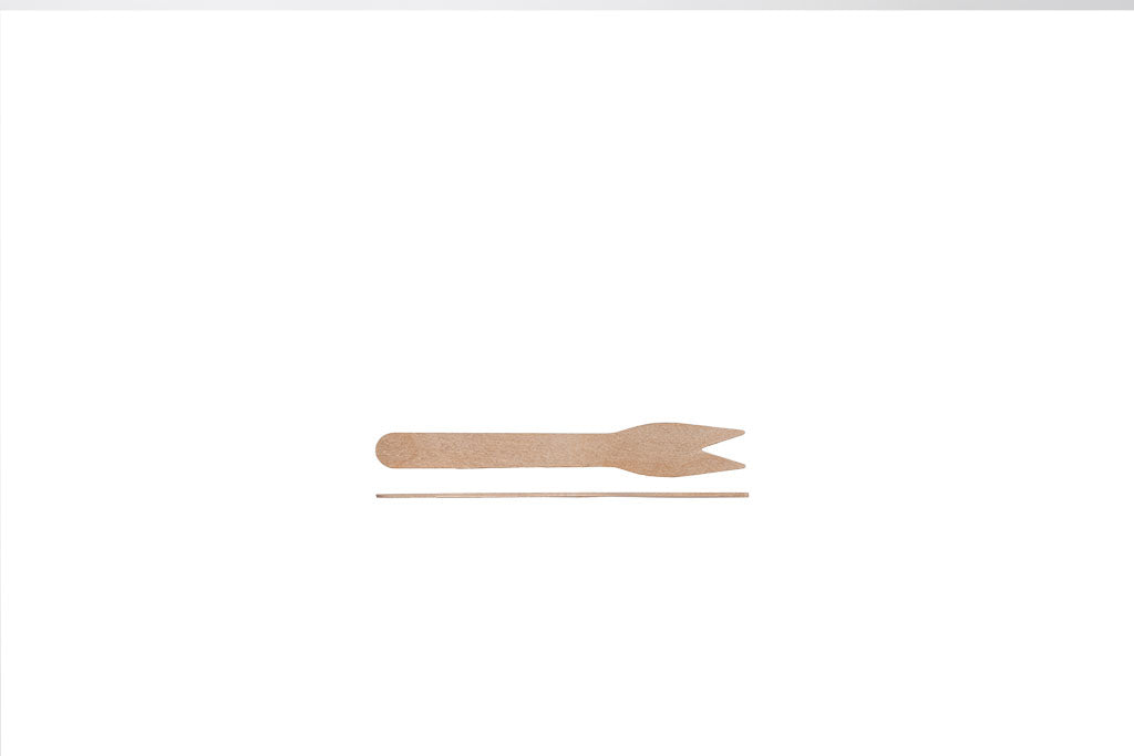 Bio Salat Gabel, Holz, Birkenholz, Einweg, 12 cm x 1,8 cm