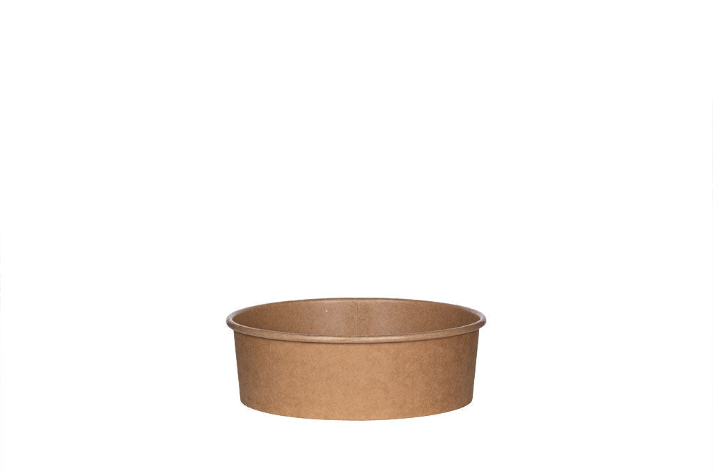 Bio Salatschale, Bowl, Kompostierbar, Karton, braun, 0°-70°C geeignet, 1100 ml, Ø 180 mm