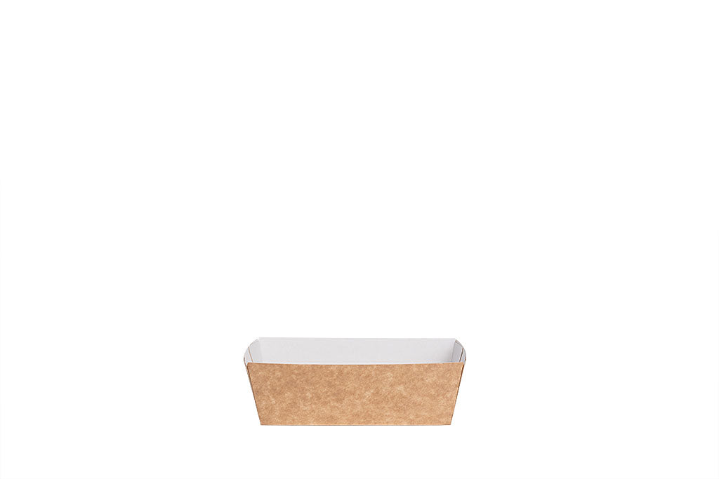 Bio Pappschale, Snackschale für Pommes und/oder Currywurst, "All Natural", groß, 140 mm x 80 mm x 55 mm