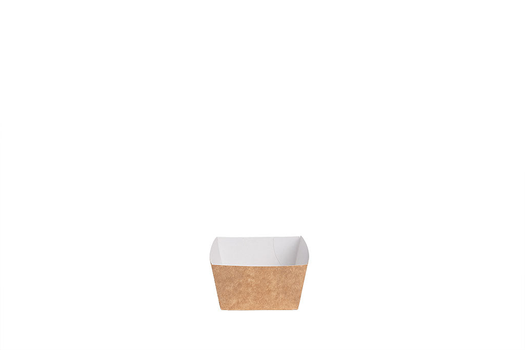 Bio Pappschale, Snackschale für Pommes und/oder Currywurst, "All Natural", groß, 140 mm x 80 mm x 55 mm