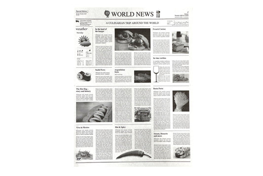 Burgerpapier, Einschlagpapier, Pergamentersatz, Newsprint-Druck, 1/4 Bogen, 40g/m², 38 x 50 cm