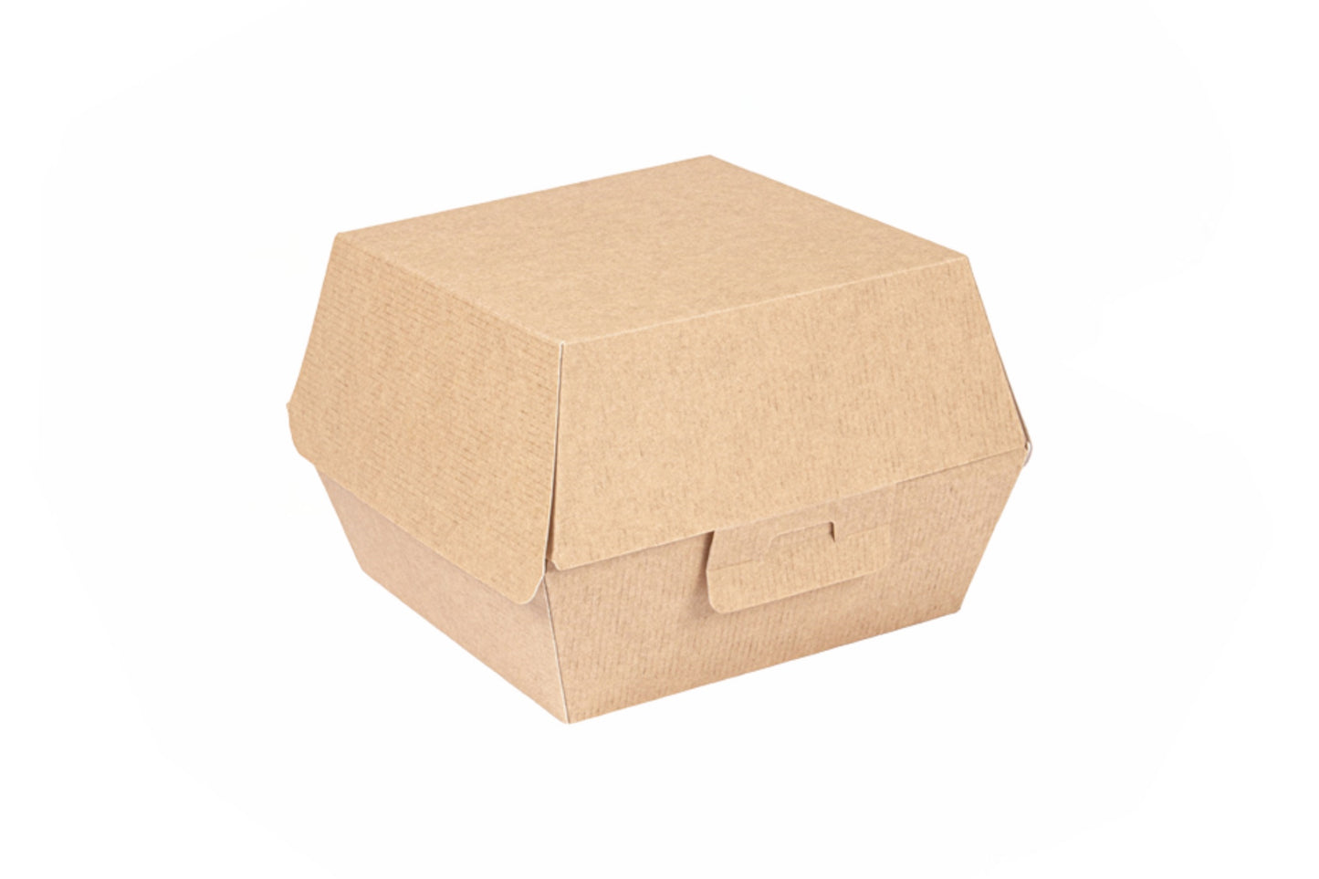 Burger-Box 'THEPACK',  (L+) , 144x136x92 mm, braun, Nano Micro Wellkarton (500 Stück)