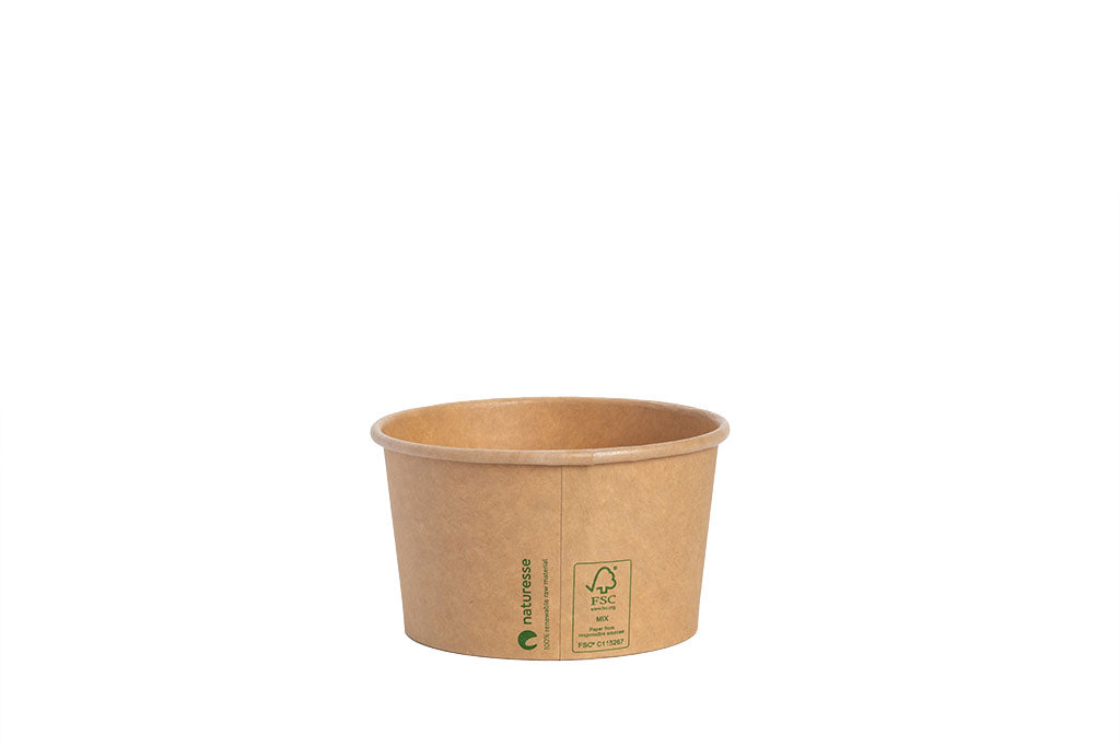 Eisbecher, "naturesse", FSC-zertifiziert, unbedruckt, braun, 340 ml, Höhe 60 mm, Ø 105 mm