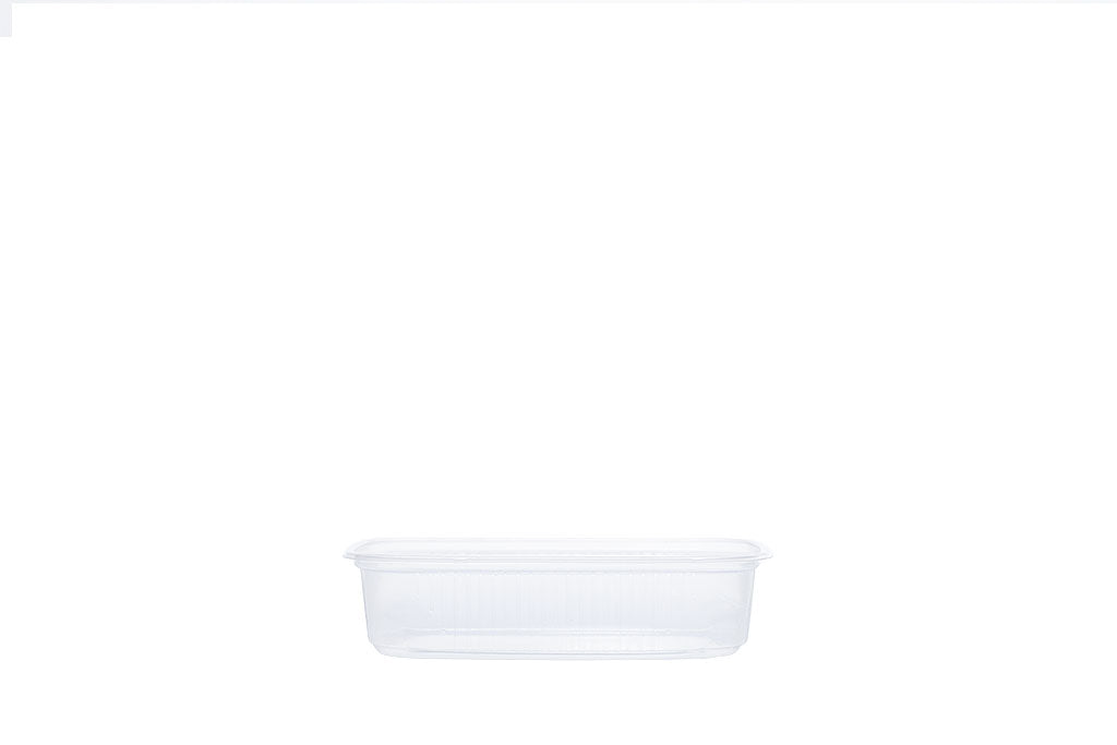 Feinkostbecher inkl. Deckel, transparent, 125 ml, Rechteckig, 10,5 x 8 x 2,7 cm
