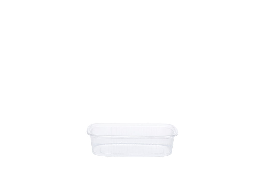 Feinkostbecher inkl. Deckel, transparent, 125 ml, Rechteckig, 10,5 x 8 x 2,7 cm