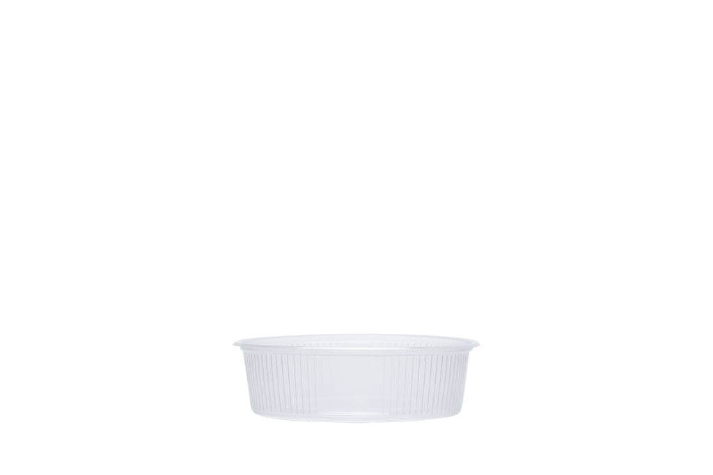 Feinkostbecher inkl. Deckel, transparent, 125 ml, Rund, ⌀ 10 cm, Höhe 3 cm