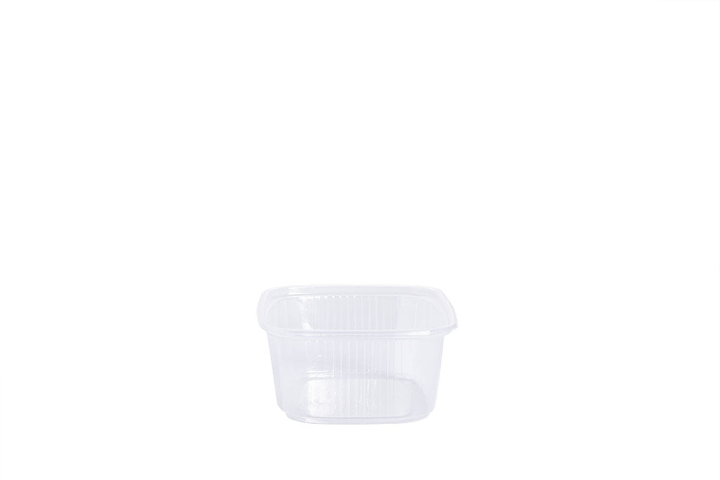 Feinkostbecher inkl. Deckel, transparent, 200 ml, Rechteckig, 10,5 x 8 x 4 cm