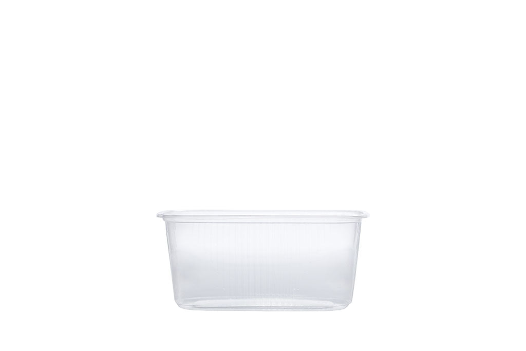 Feinkostbecher inkl. Deckel, transparent, 250 ml, Rechteckig, 10,5 x 8 x 4,7 cm