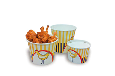 Hähncheneimer + Deckel, Chicken Bucket, bedruckt, Karton, 2550 ml, 14,7 x 14,5 cm Ø18,9