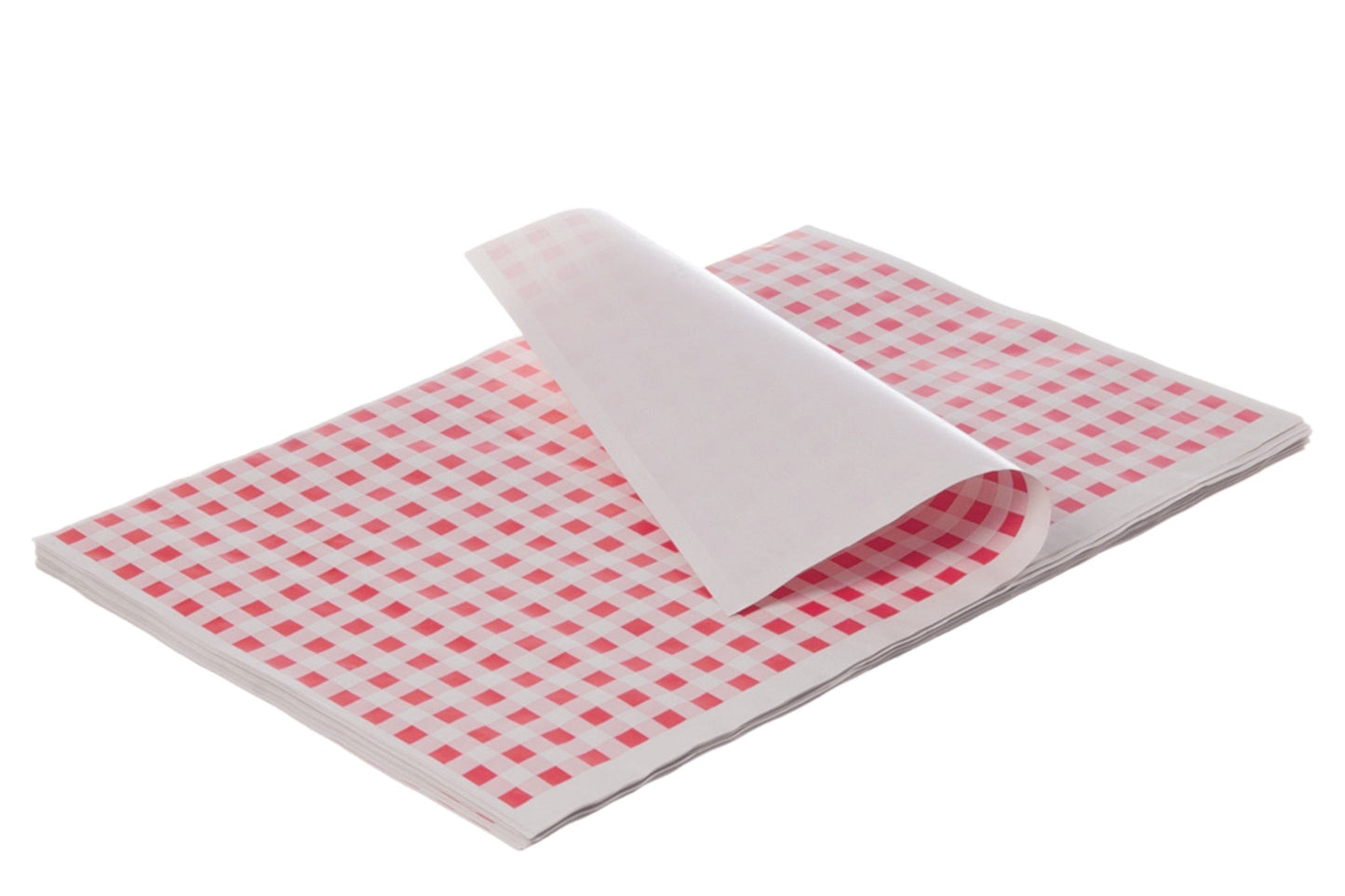 Frischpack Papier; Metzger Papier, für Fleisch und Käse, ROT-KARIERT, 1/2 Bogen, 40x64 cm, 12,5 Kg