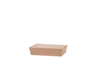 Mealbox, Menübox, "All Natural", Kraft-Papier, braun, ohne Kunststoff, fettdicht, 1000ml, 200 x 140 x 50 mm