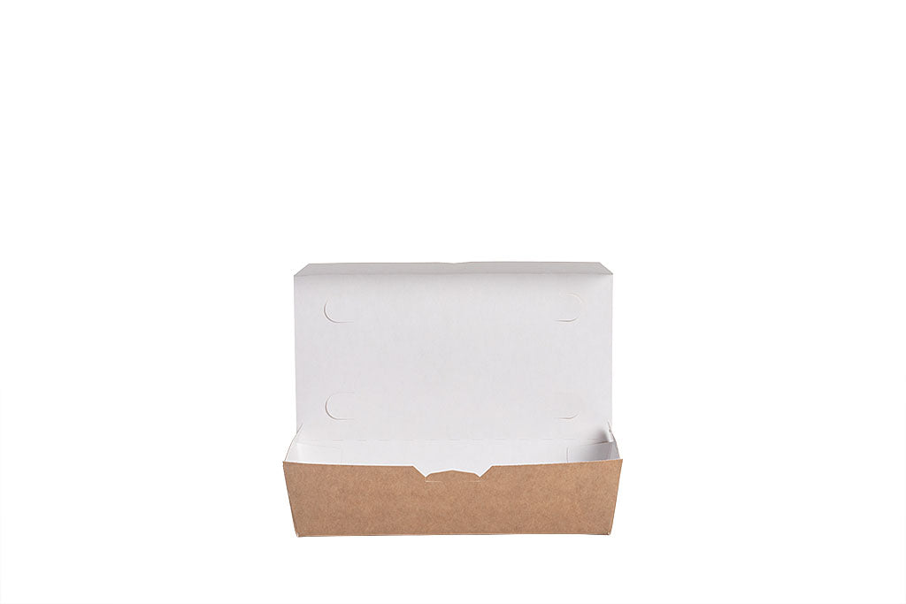 Mealbox, Menübox, "All Natural", Kraft-Papier, braun, ohne Kunststoff, fettdicht, 800ml, 200 x 100 x 50 mm