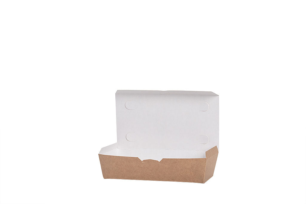 Mealbox, Menübox, "All Natural", Kraft-Papier, braun, ohne Kunststoff, fettdicht, 800ml, 200 x 100 x 50 mm