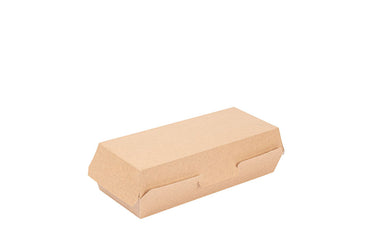 Panini Box, Hot Dog XXL Box, Kraftpapier, braun, FSC Zertifiziert, 26,5 x 12,2 x 7 cm