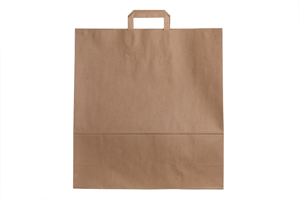 Papier Tragetasche groß, neutral braun, reißfest, 450 x 170 x 480 mm