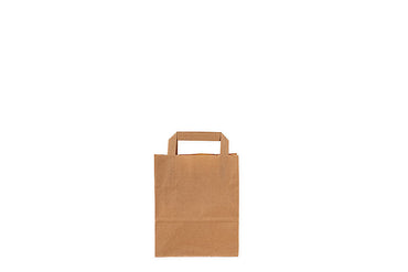 Papier Tragetasche klein, neutral, braun, reißfest bis zu 4Kg, 180 x 80 x 220 mm