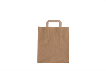 Papier Tragetasche tief, neutral braun, reißfest, 260 x 140 x 310 mm