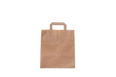 Papier Tragetasche tief, neutral braun, reißfest, 260 x 200 x 280 mm