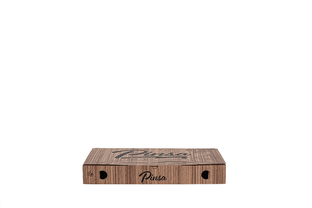 Pinsakarton, Pizzakarton, "Pinsa", braun, 23 x 38 x 5 cm
