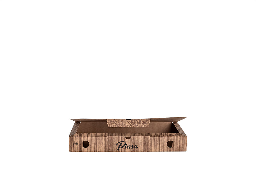 Pinsakarton, Pizzakarton, "Pinsa", braun, 23 x 38 x 5 cm