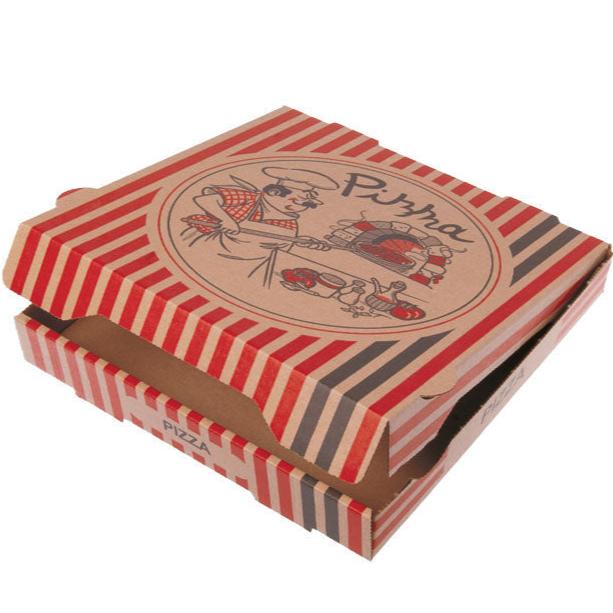 Pizzakarton 41, "Pizzabäcker", braun, 41 x 41 x 4 cm, 28x 100 Stück