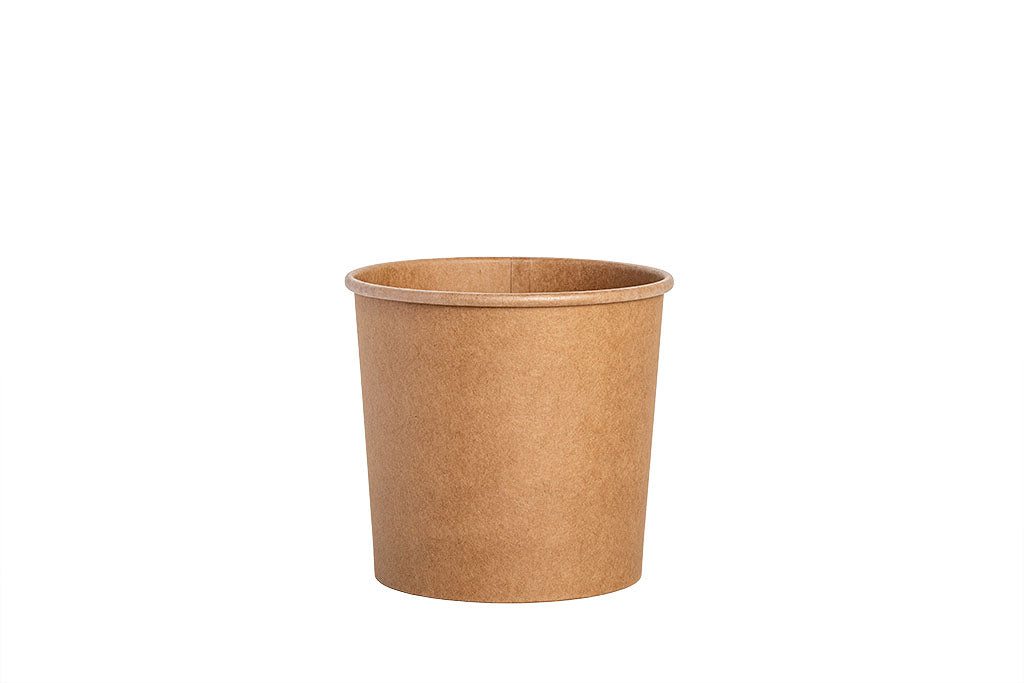 Soup to Go Becher, Suppen Schale aus Kraftpapier, PLA-Beschichtung, braun, 26oz / 770 ml, Höhe 108 mm, ⌀118 mm