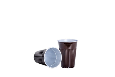 Trinkbecher, Automatenbecher, Thermo-Kaffeebecher, geriffelt, braun, 180ml, 7oz, ⌀70mm