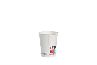 Trinkbecher, Kaltgetränkebecher, ohne Eichstrich, aus Pappe, weiß, ⌀80mm, 250ml, 8oz