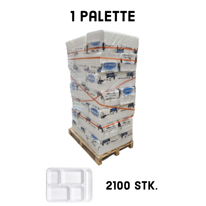 XPS Menü-Schale, Tablett, laminiert, 5-geteilt, weiß, 35 x 26 x 3,5 cm