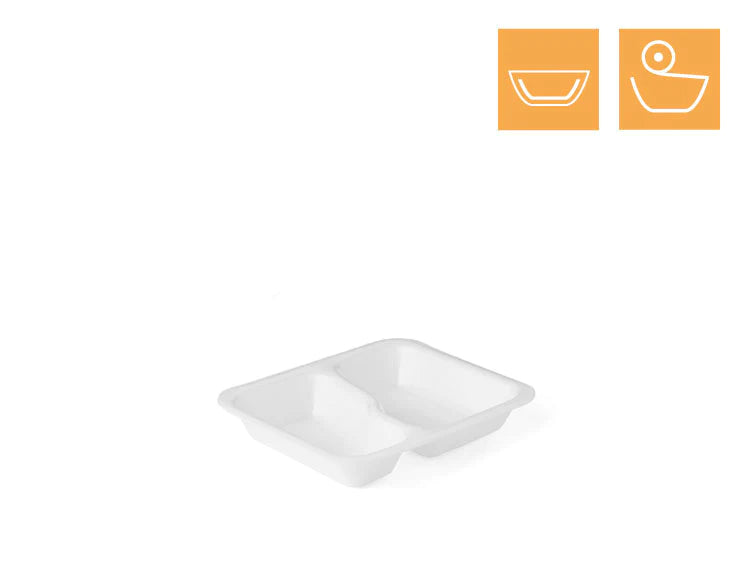 XPS Siegelschale B, Typ 613, laminiert, 2-geteilt, weiß, 1.045 ml, 247 x 209 x 42 cm
