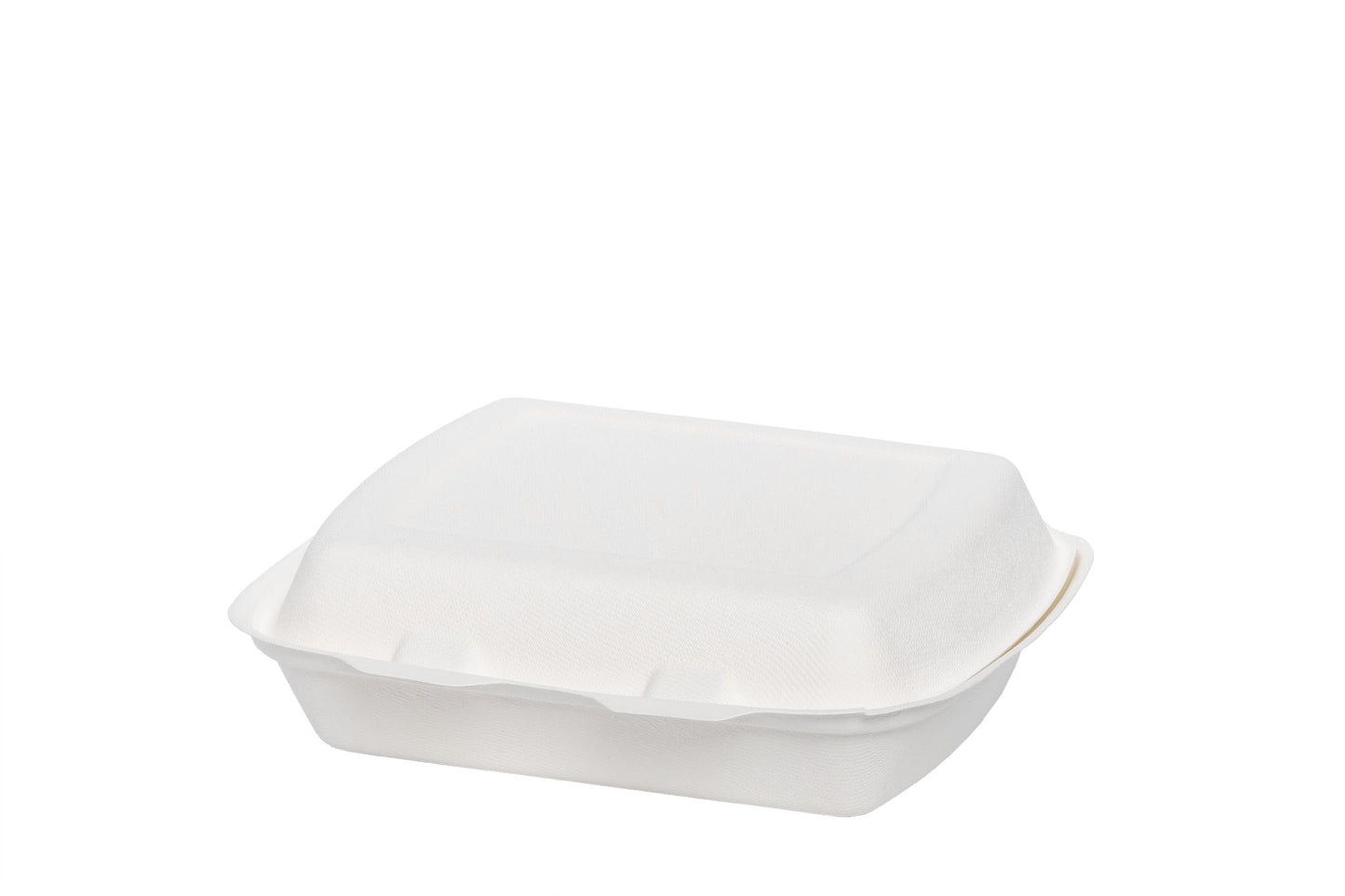 Bio Menü-Box, ungeteilt, aus Bagasse, weiß, 241 x 203 x 69 mm