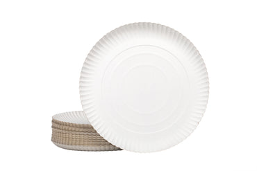 Bio Pappteller, rund, unbeschichtet, weiß, ca. 20 mm tief, Ø 280 mm, kompostierbar nach DIN EN 13432