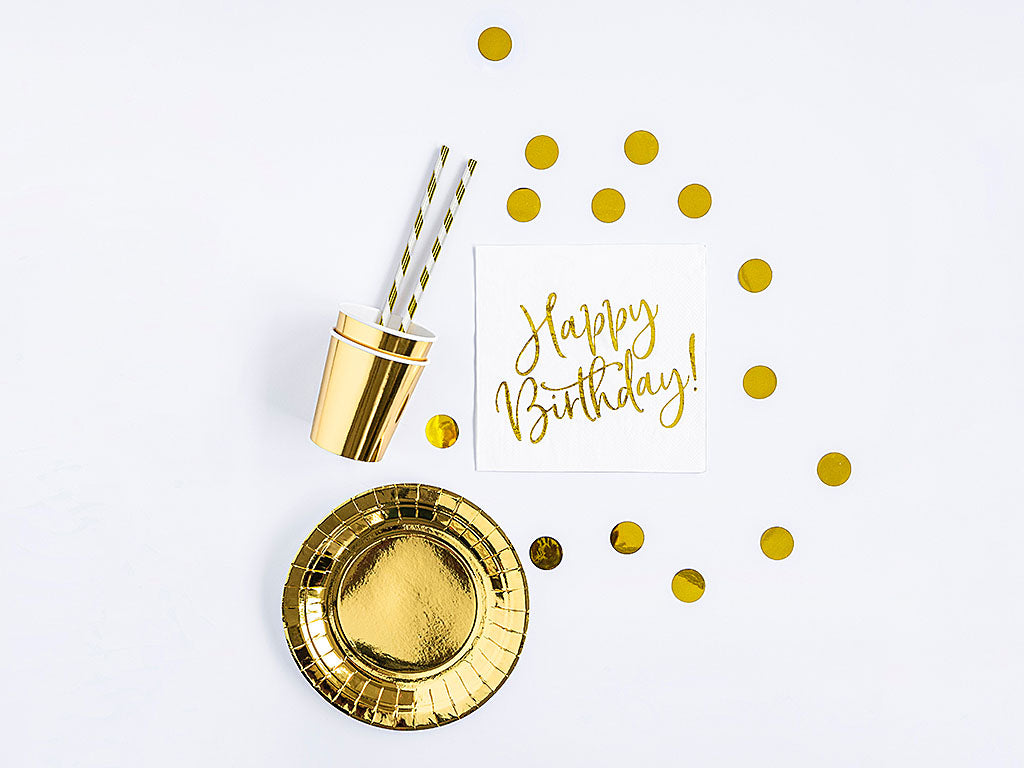 Deko-Set, "Happy Birthday", Geburtstagsdeko, gold, 60 Teile
