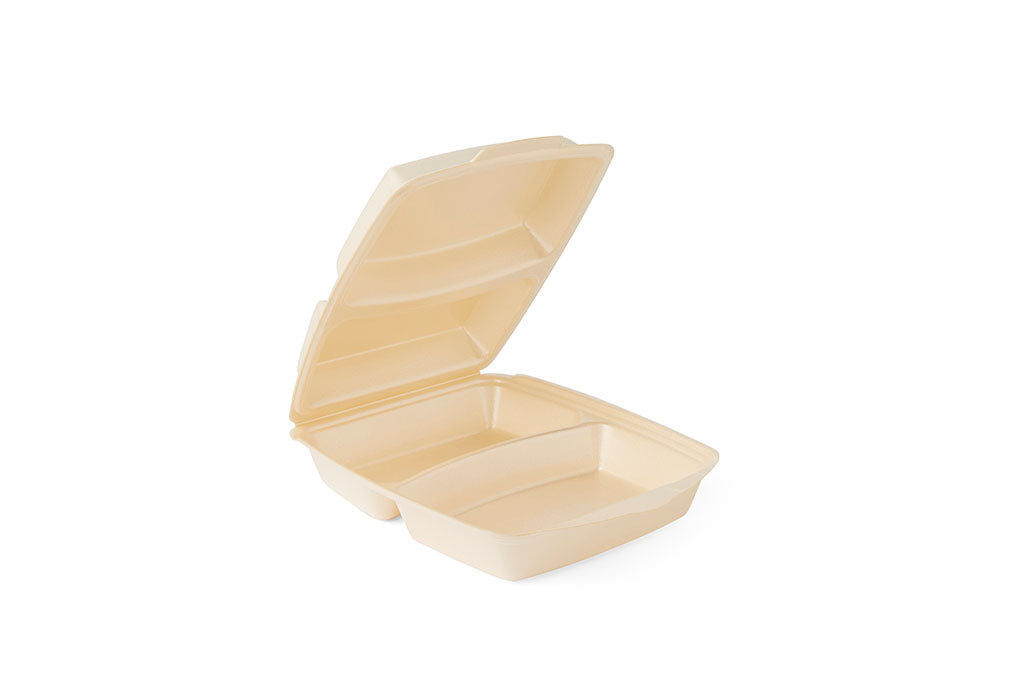 Dinner-Box, laminiert, 2-geteilt, champagner, 22 x 28,7 x 7,5 cm