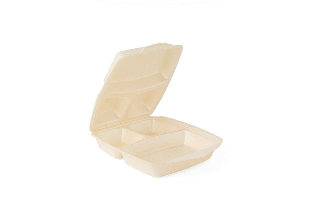 Dinner-Box, laminiert, 3-geteilt, champagner, 22 x 28,5 x 7,5 cm