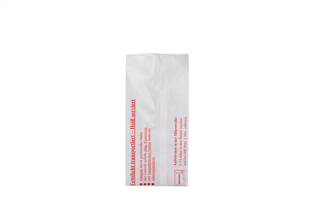 Hähnchen Warmhaltebeutel, 2-lagig, bedruckt, Aluminiumfrei, 10,5 x 5,5 x 25 cm, Größe 1/2
