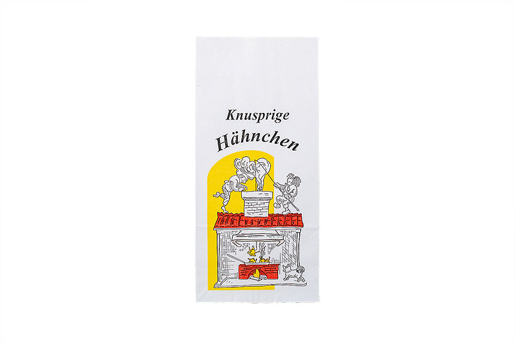 Hähnchen Warmhaltebeutel, 3-lagig, bedruckt, 13 x 8 x 28 cm, Größe 1/1