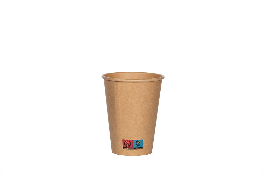 Kaffeebecher, Coffee to go Becher, Pappbecher, neurtral braun, 300ml, 12oz, ⌀90mm