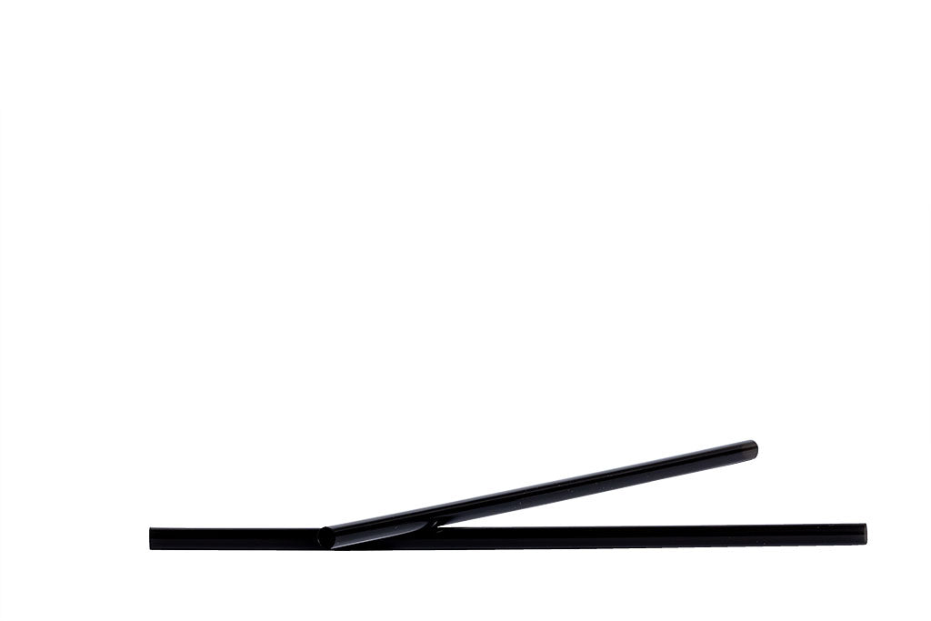Kunststoff Trinkhalme, Plastik Strohhalme, gerade, schwarz, 220 mm lang, ⌀7 mm