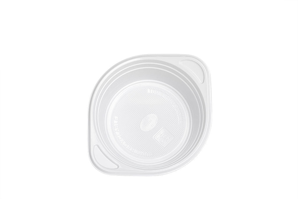 Mehrweg Suppen Schale aus Kunststoff, 500 ml, weiß, wiederverwendbar, Tiefe 5 cm, ⌀14,4 cm