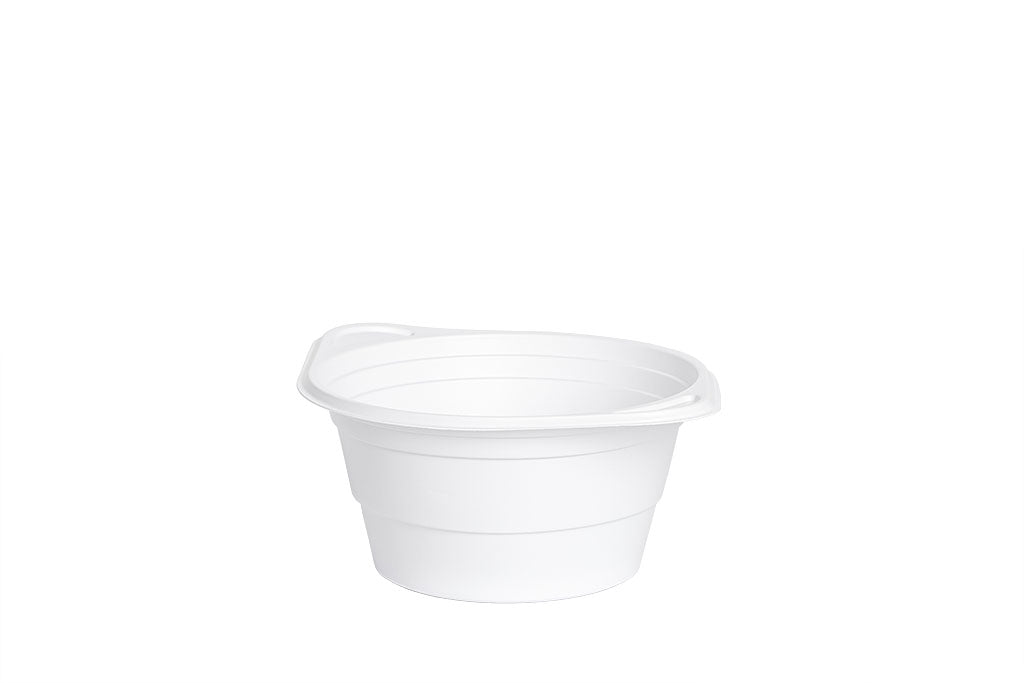 Mehrweg Suppen Schale aus Kunststoff, 750 ml, weiß, wiederverwendbar, Tiefe 8 cm, ⌀14,4 cm