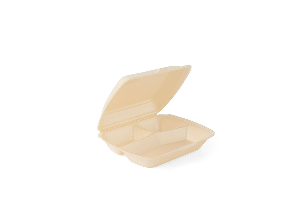 Menü-Box, IP 4, unlaminiert, 3-geteilt, champagner, 24,5 x 21 x 7,2 cm