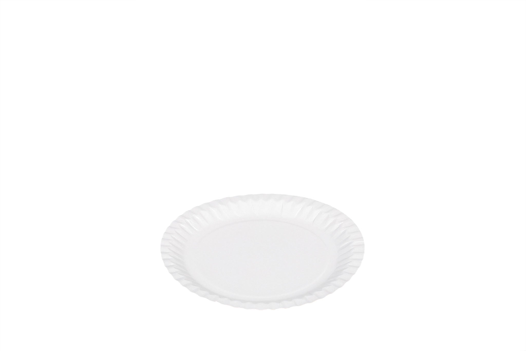 Pappteller, rund, unbeschichtet, weiß, ca. 10 mm tief, Ø 230 mm – Malik GmbH