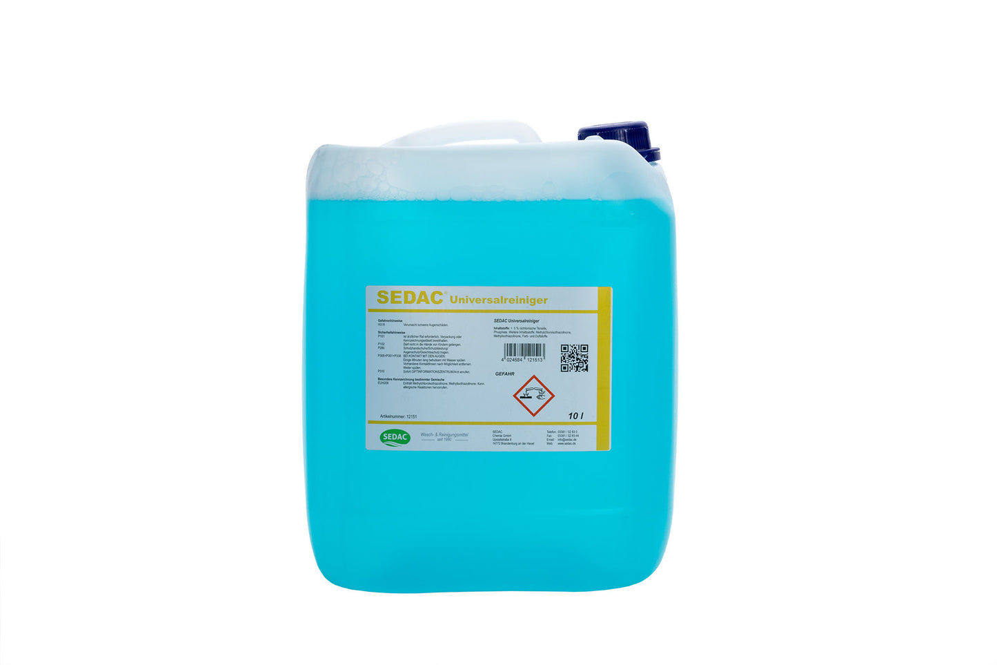 SEDAC Universalreiniger, schnell und gründlich, gegen Fett- und hartnäckige Ablagerungen, 10L
