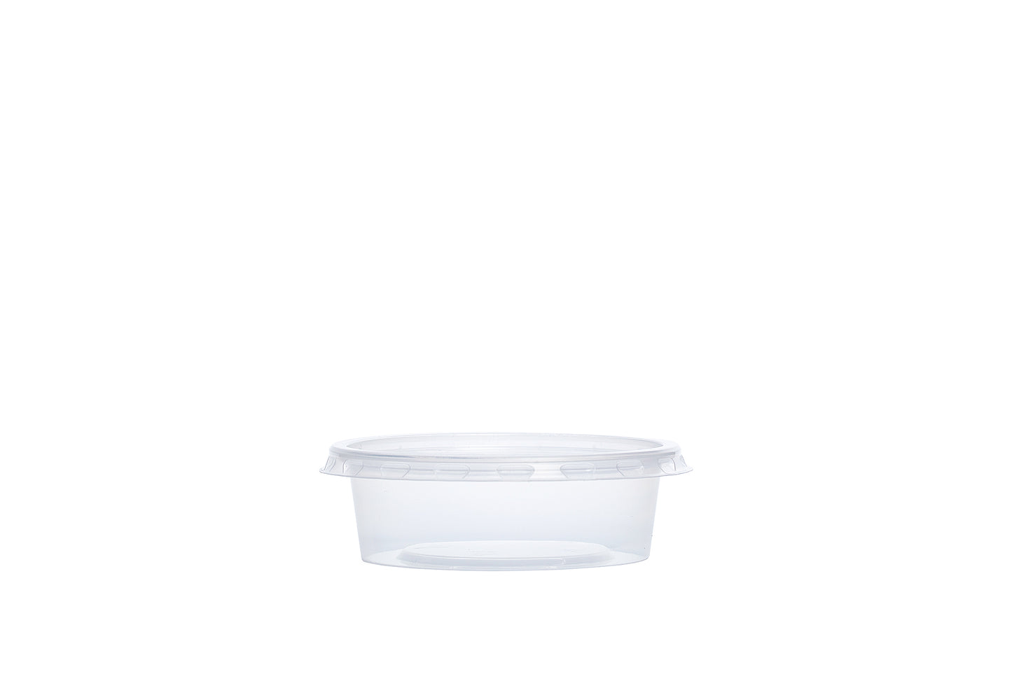 Soßen- und Dippbecher inkl. Deckel, transparent, 50 ml, Rund, ⌀ 7 cm, Höhe 2,3 cm