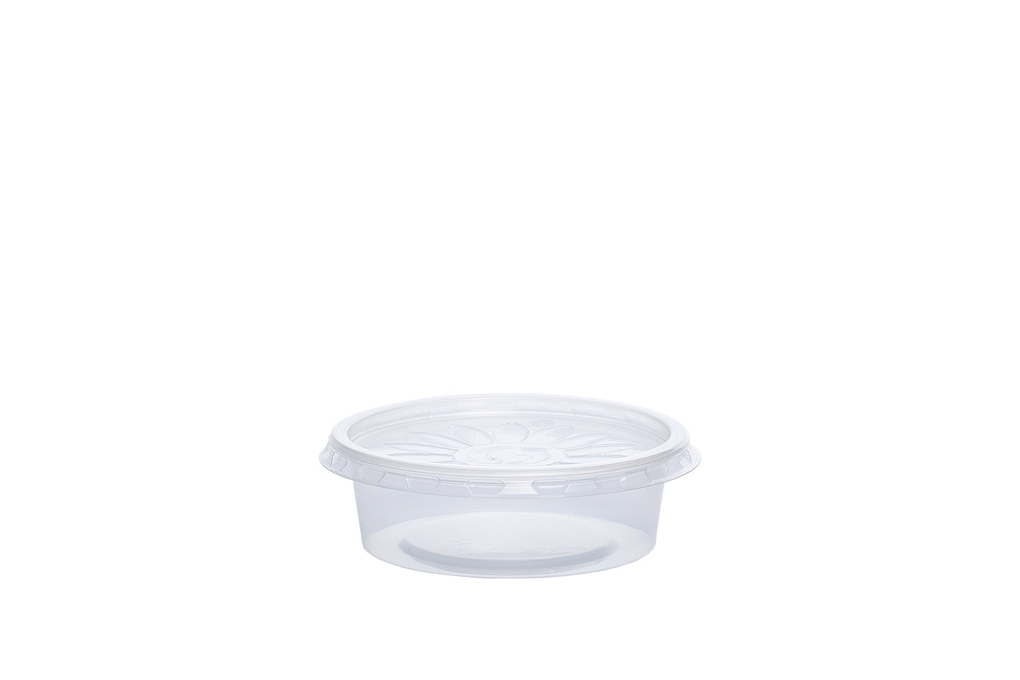 Soßen- und Dippbecher inkl. Deckel, transparent, 50 ml, Rund, ⌀ 7 cm, Höhe 2,3 cm