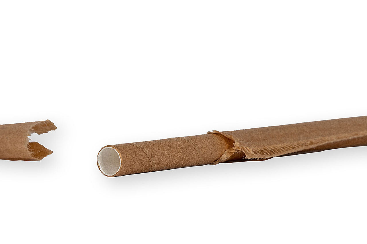 Trinkhalme, Strohhalme aus Papier, flexibel, braun, 220 mm lang, ⌀6 mm